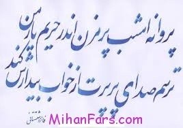 پروانه همه تن بسوخت در اتش عشق.  اری پروا نه در این اتش عشق