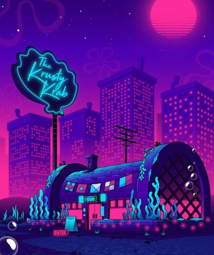 Neon punk krusty krabs