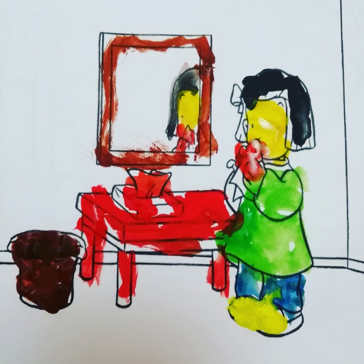 children painting