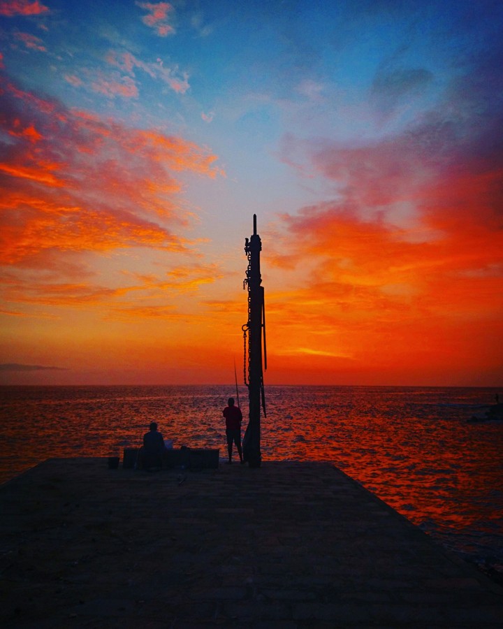 Sunset.