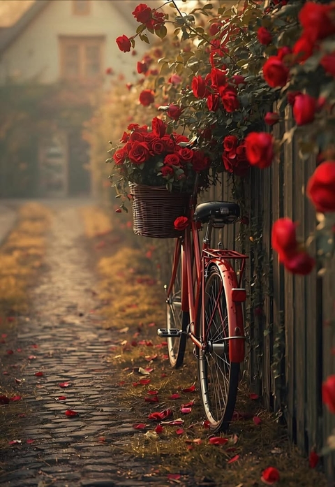 red, flower वॉलपेपर