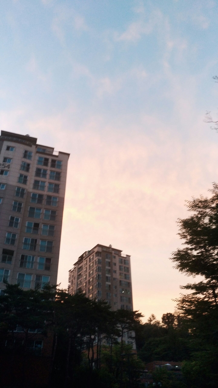 오늘 노을이 너무 예뻤다! 분홍분홍해♡
