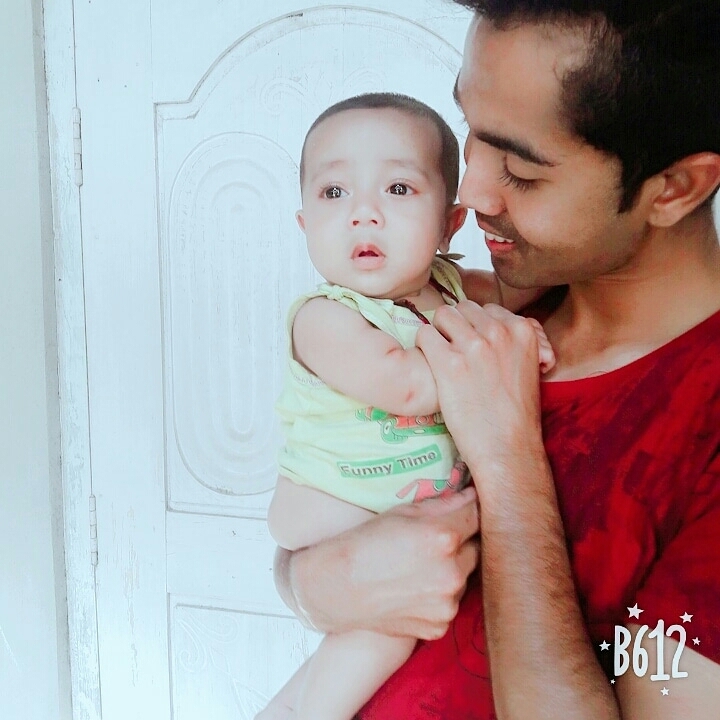 with cute baby