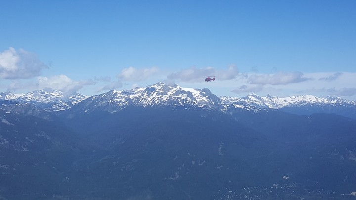 Helicopter over Mountain