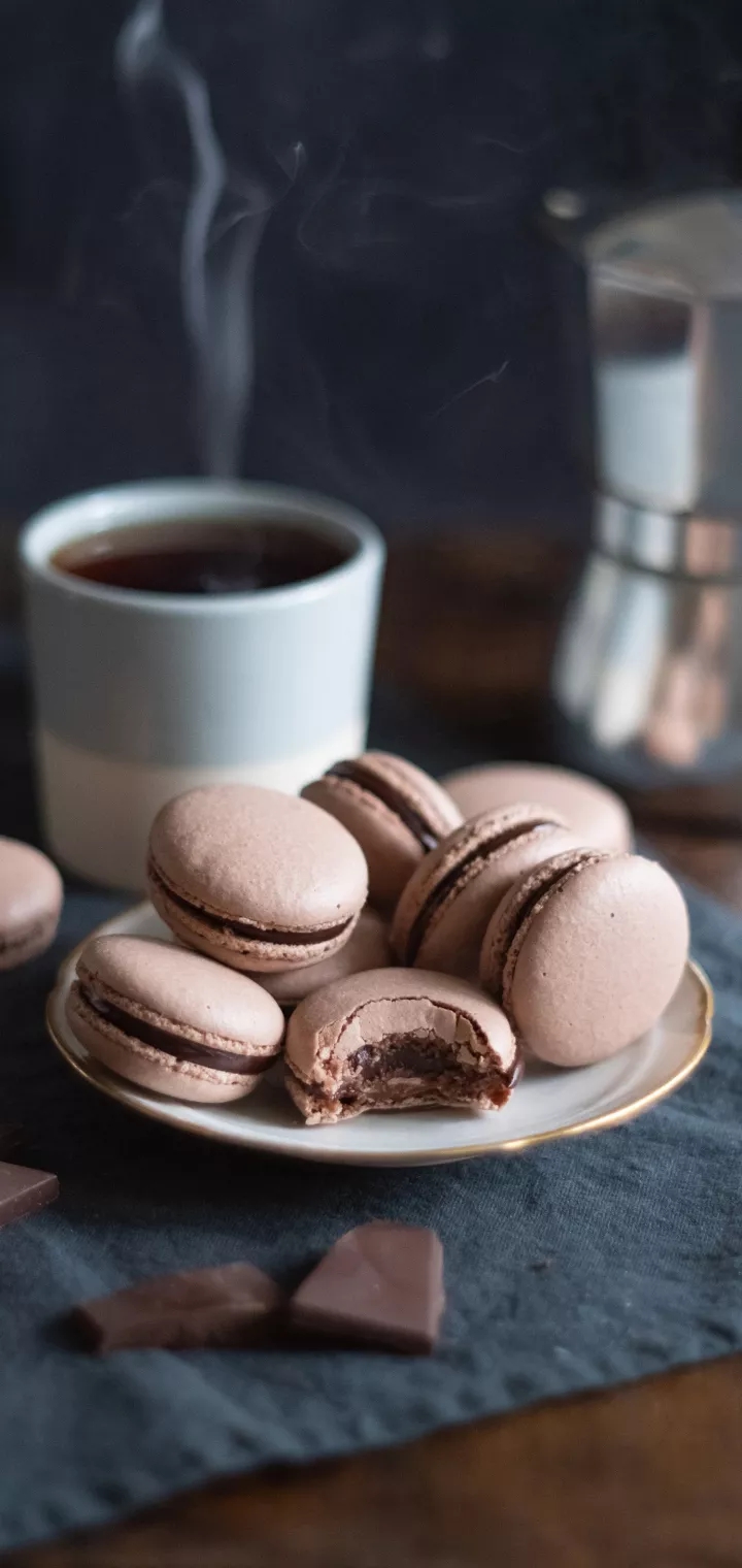 chocolate macarons