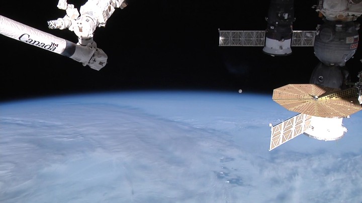 Earth and moon from ISS