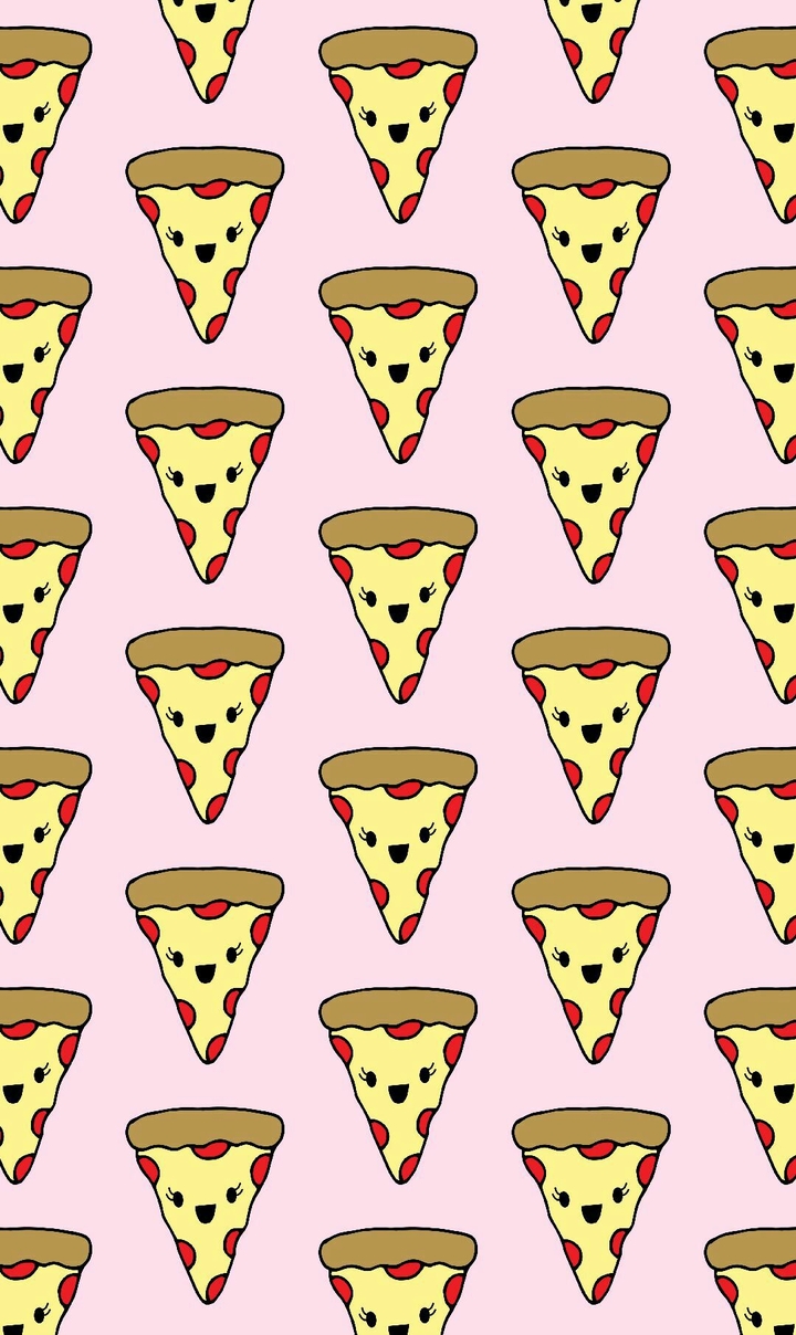 cute kawaii pink pizza