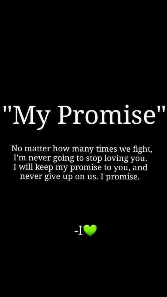 My promise..