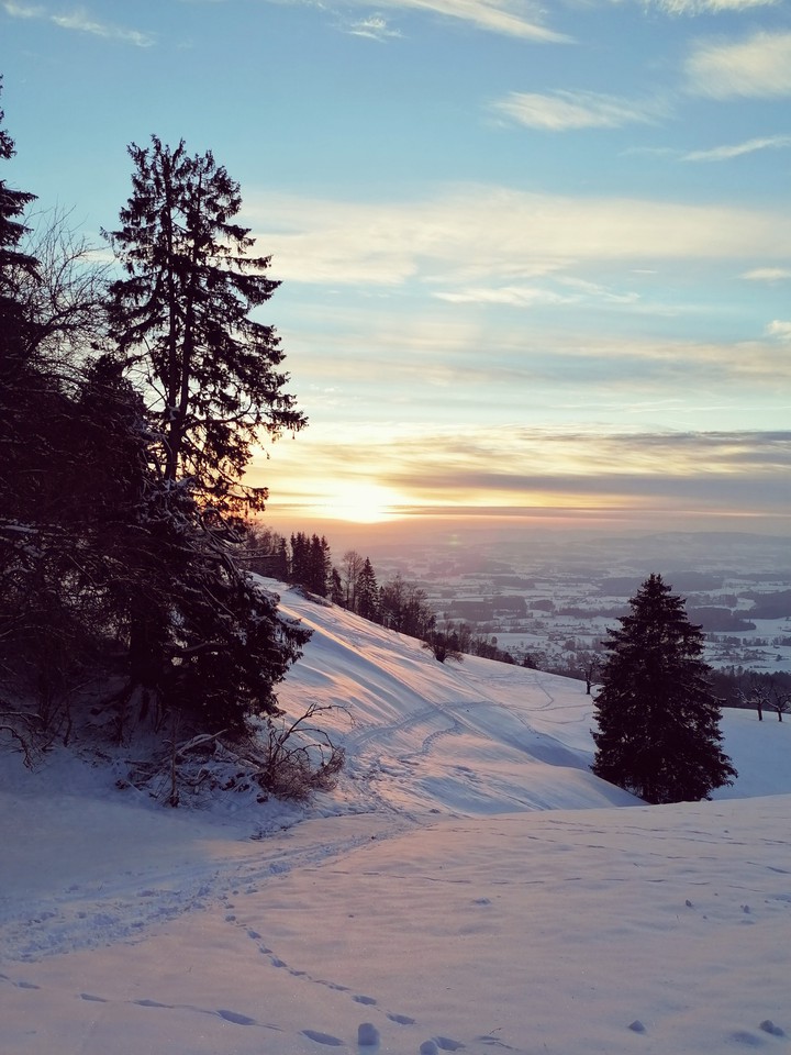 snow sunset