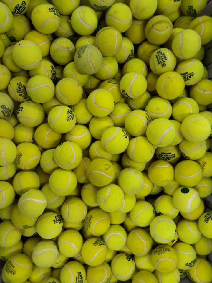 just 100's of tennis balls