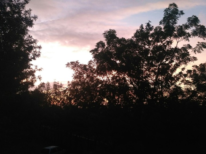 Sunset in front of our home