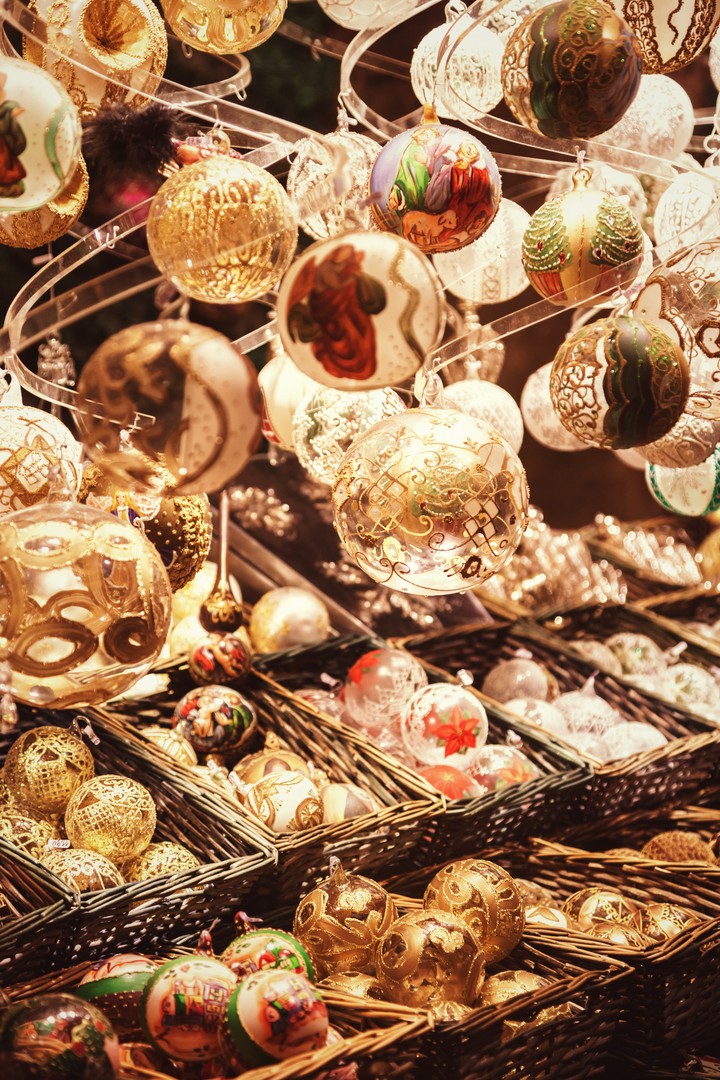 Christmas decorations on the market in Vienna.