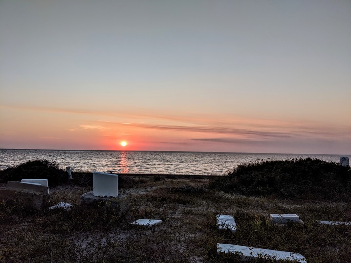 grave sunset