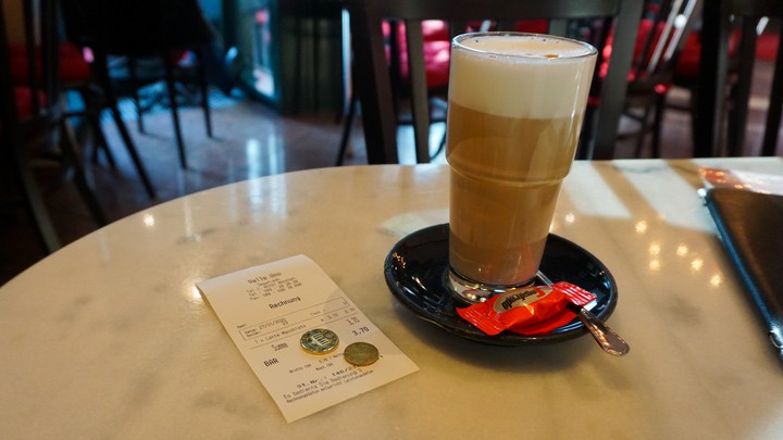 cafe macchiato and change