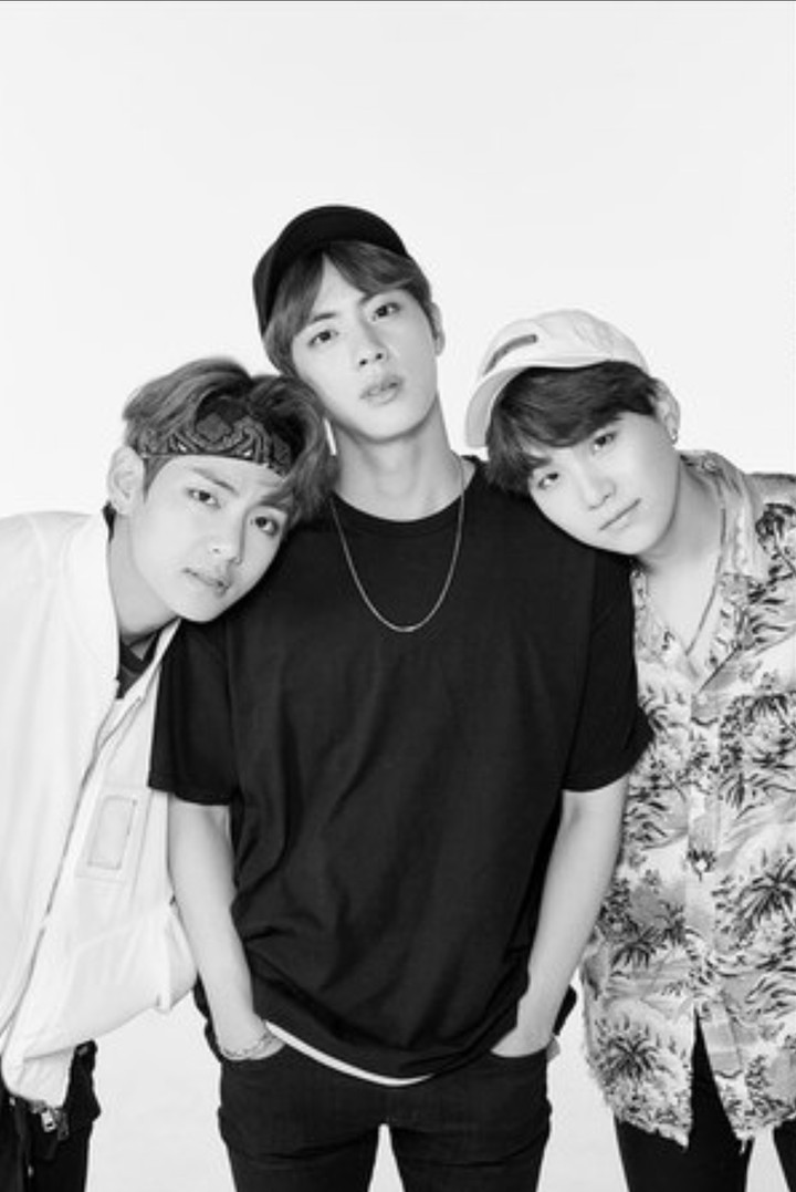 V, Jin, Suga from BTS