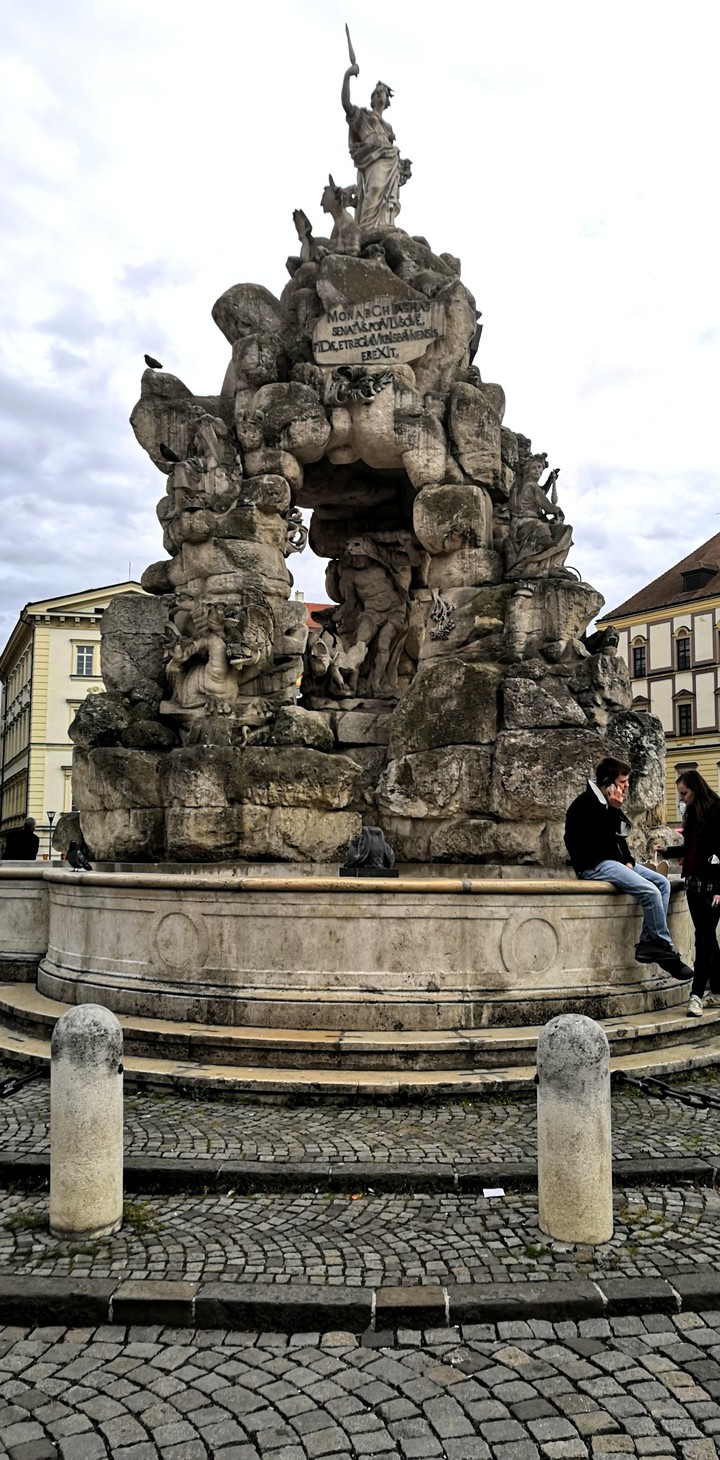 Old statute fountain Parnas Brno