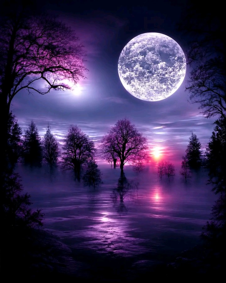 Nature, Moon, Night