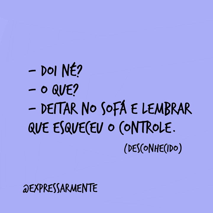 Cadê o controle?