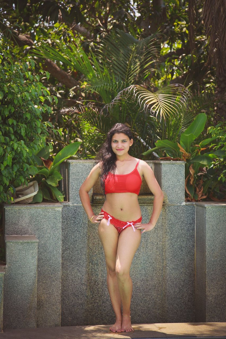 Gorgeous Indian Babe in Red Bra Panties