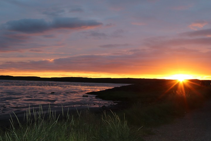 Sunset in Borgarnes in Iceland