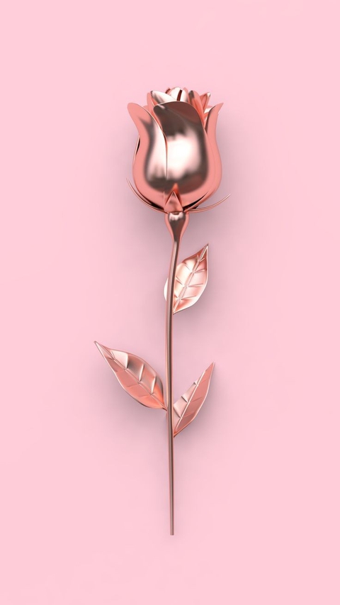 Pink metallic rose