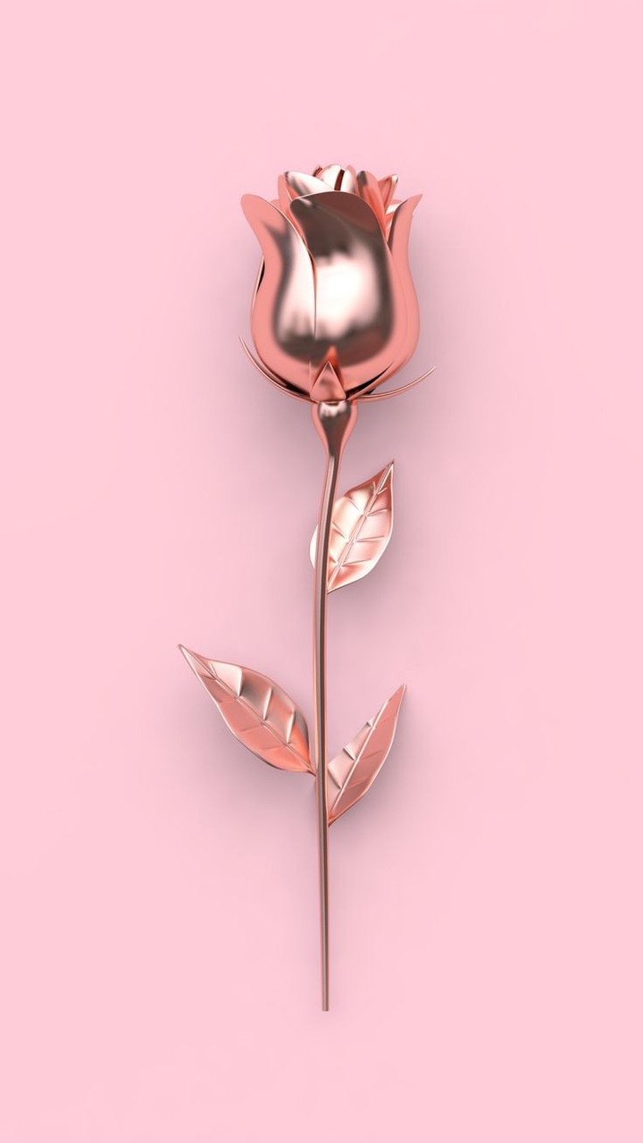 Pink metallic rose