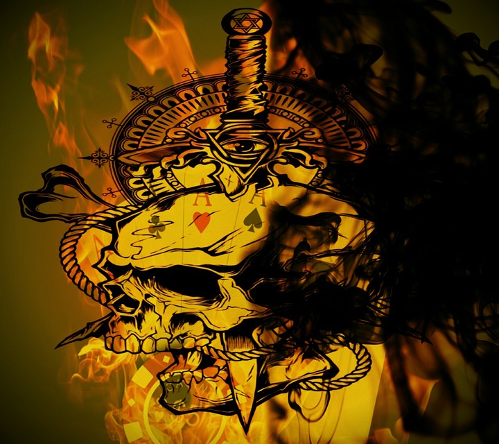 Poker skull Ace of spades