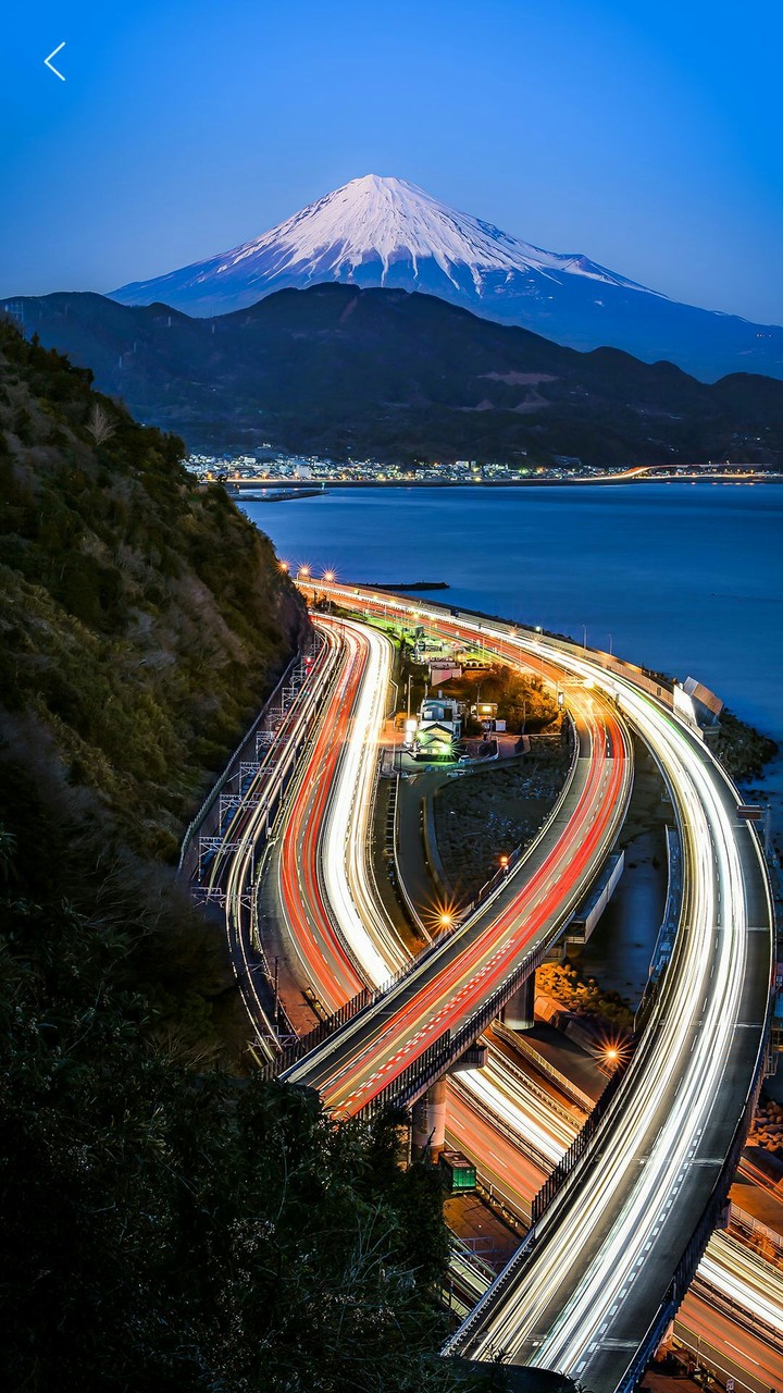 streets & sea & mountain & the car's lights