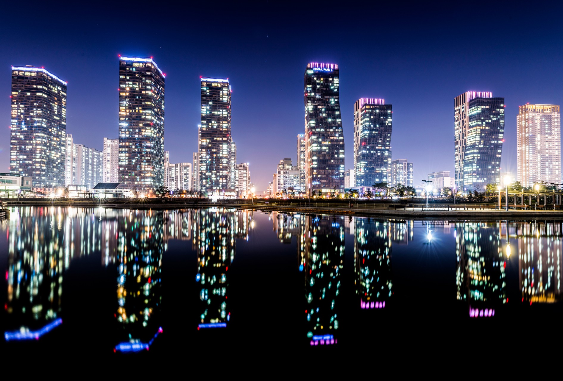 Building reflected by river
