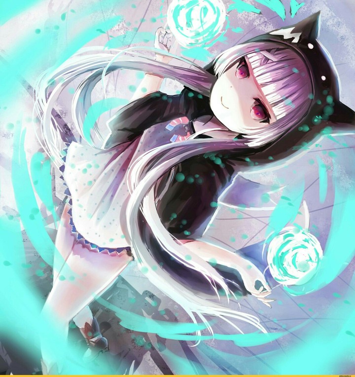 ♡ White Haired Girl with Cat Hoodie ♡