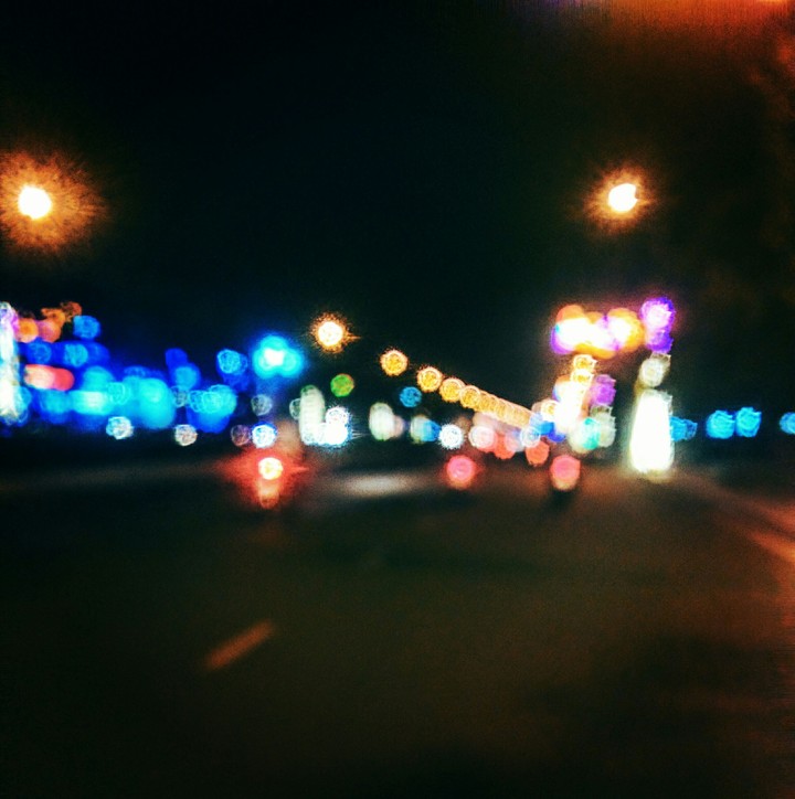 into the night