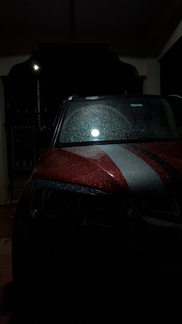 car and rain drops