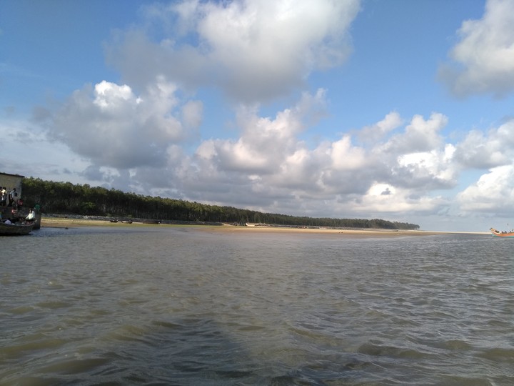 where sky meets the river and the sea together...