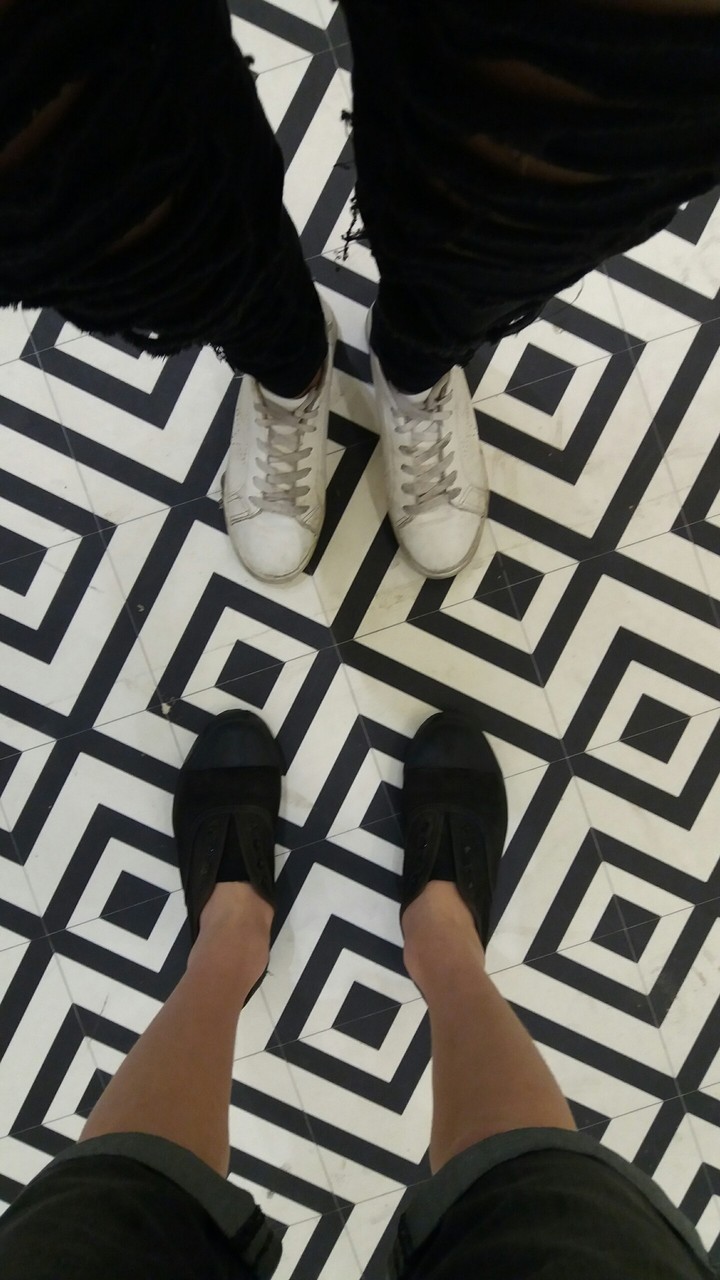 The shoes are colored