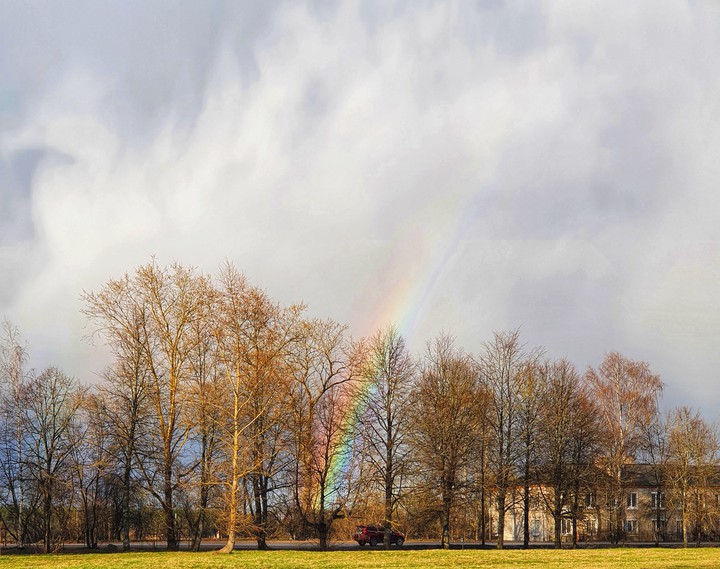 #Радуга в апреле#Деревня#Природа#Rainbow#Village#Nature