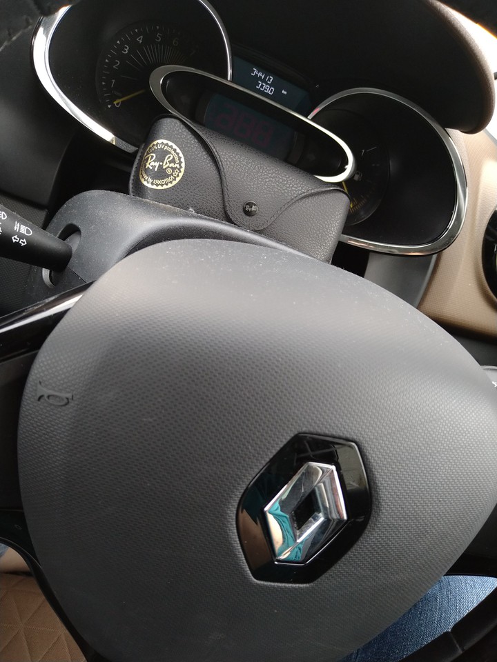 in the car