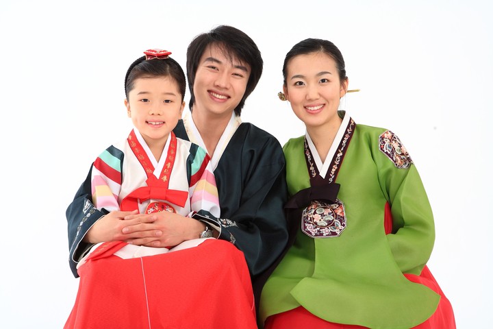 Family in Korean Dress