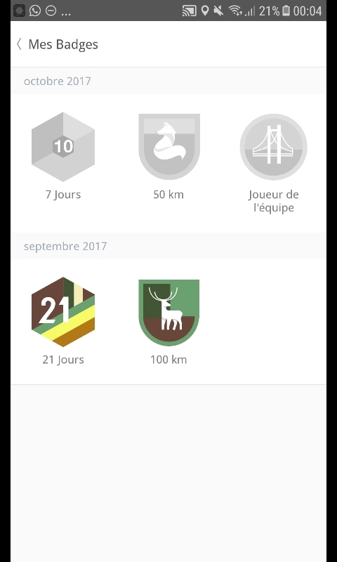 Mes badges au 29 9