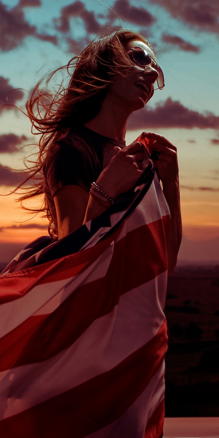 Girl and flag