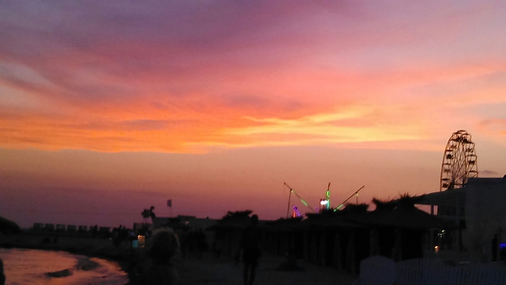 sea coast in the evening