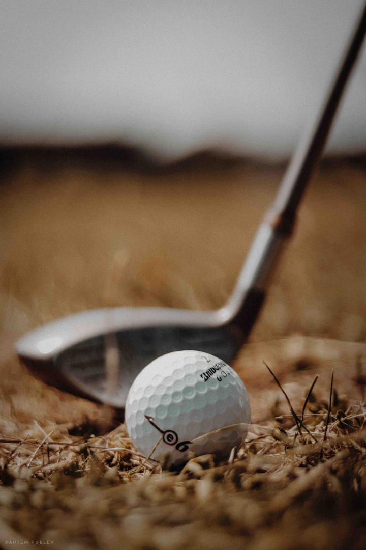 playing golf