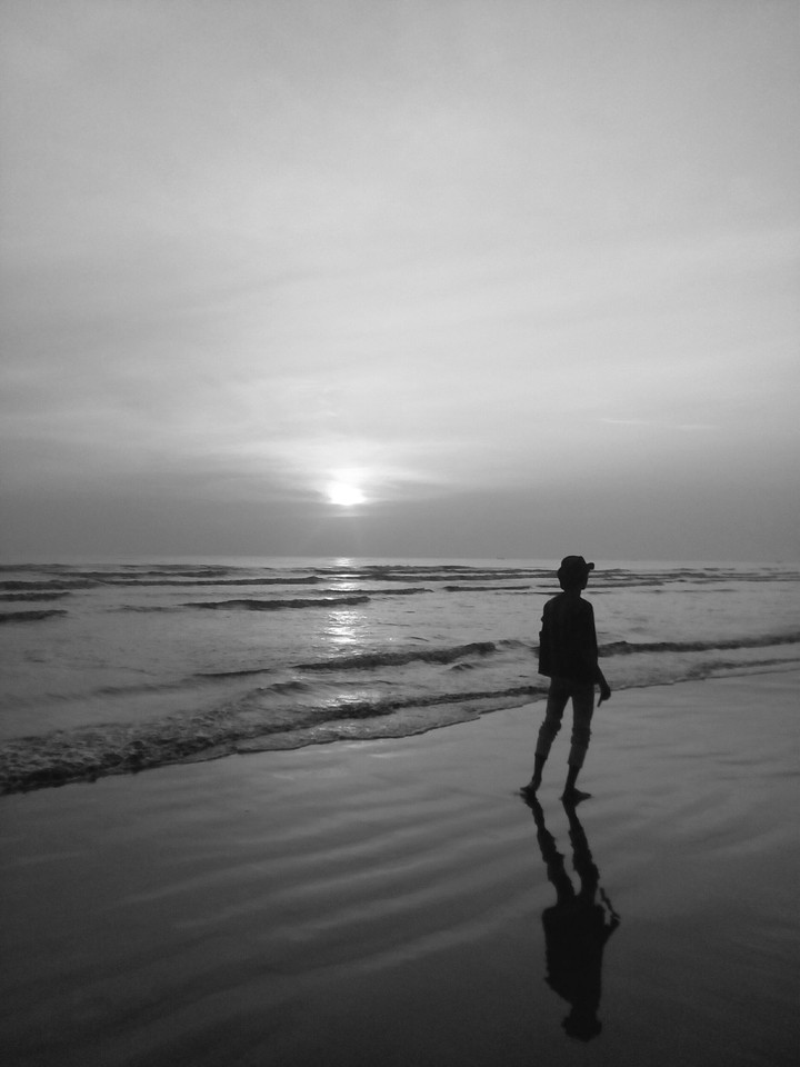 someone on the beach