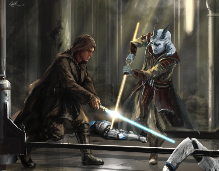 Anakin fighting the jedi after the Order 66