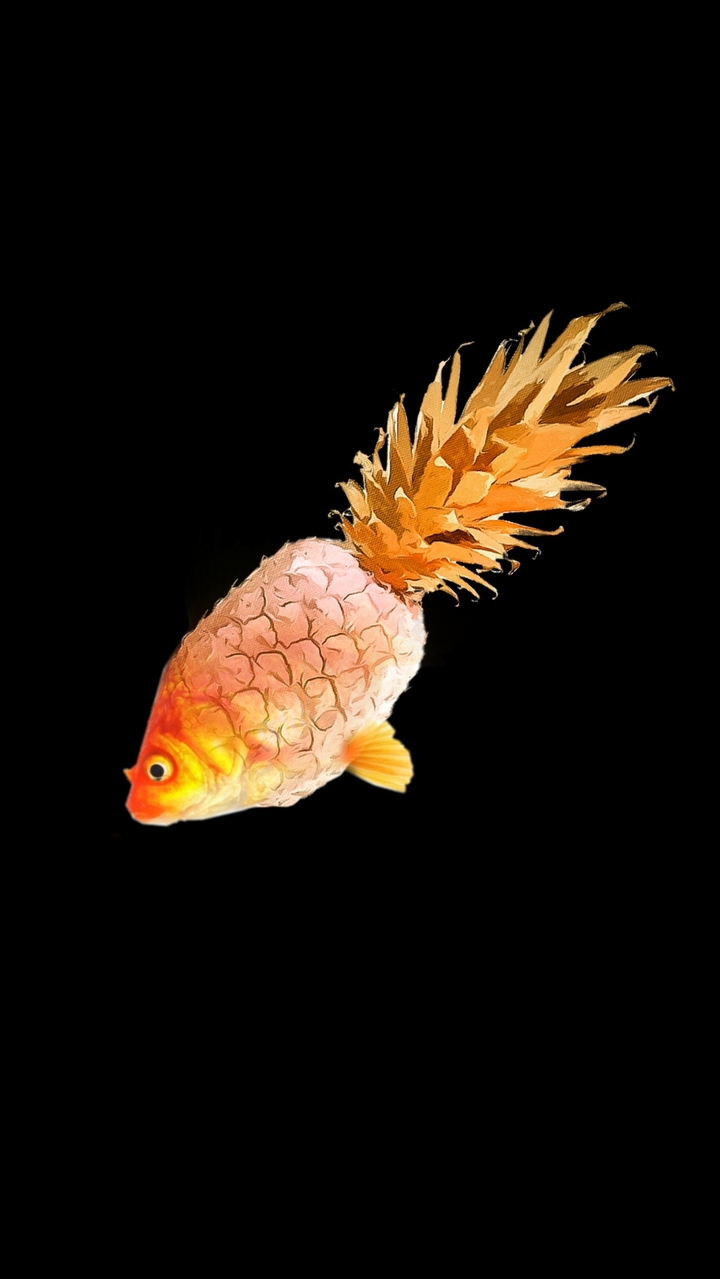 gold fiah + pinaple
