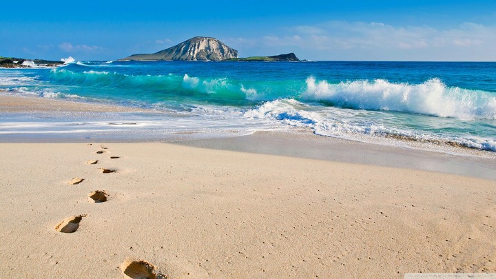 Footprints on the sand