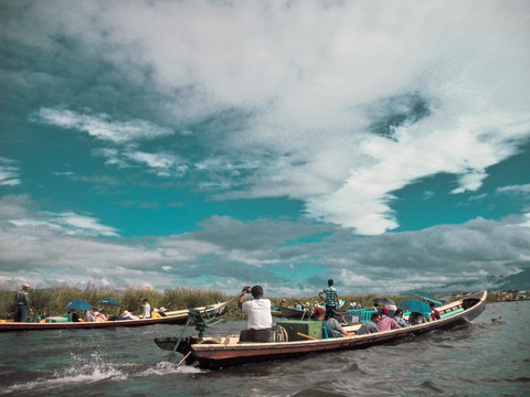 Inle池の中で取った写真だ。