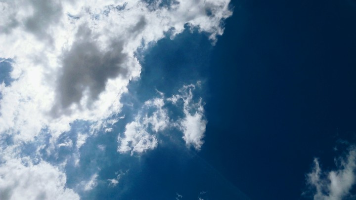 blue sky, white clouds