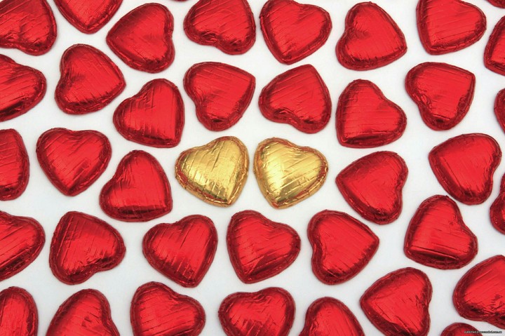 sweets in the form of hearts