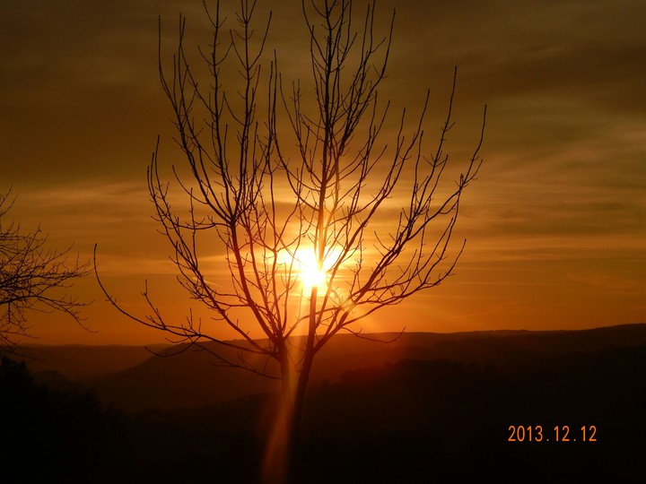 Coucher de soleil hivernal
