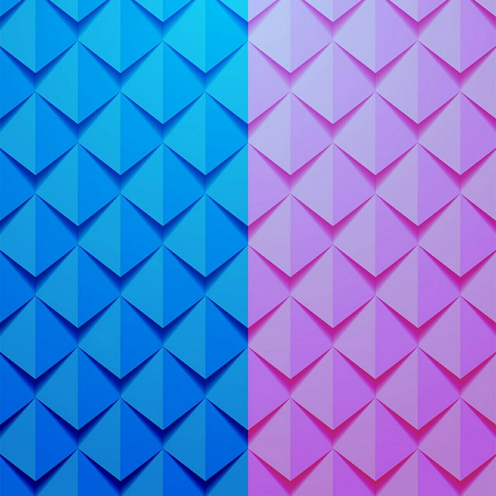 blue and pink